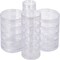 The Beadsmith – Stack Jar 4-Piece Assortment – 2 x 4 Stack, 1 x 5 Stack, 1 x 6 Stack, Pill containers, Empty Pot Jars, refillable Cosmetic containers, Small Plastic Organizers
